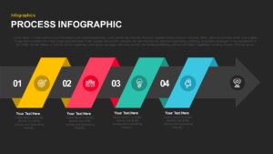 process infographic powerpoint template dark