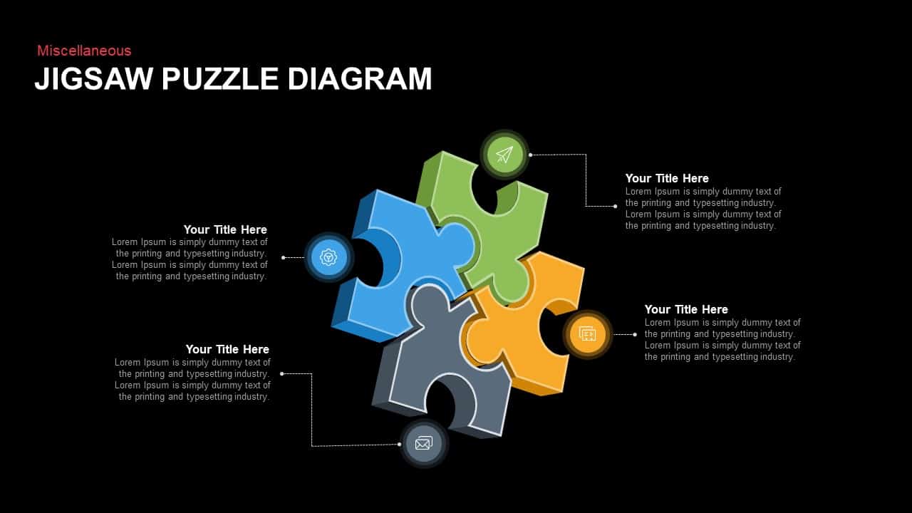 Jigsaw Puzzle Diagram Powerpoint template