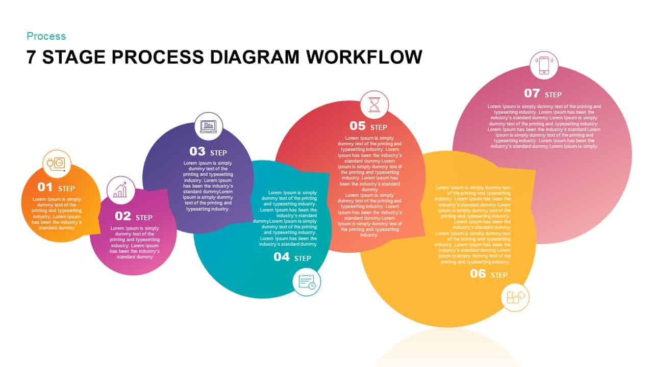 7 Stage Process Diagram Workflow PowerPoint Template