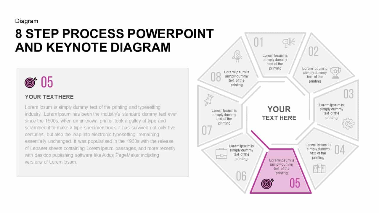 8 Step Process PowerPoint Diagram