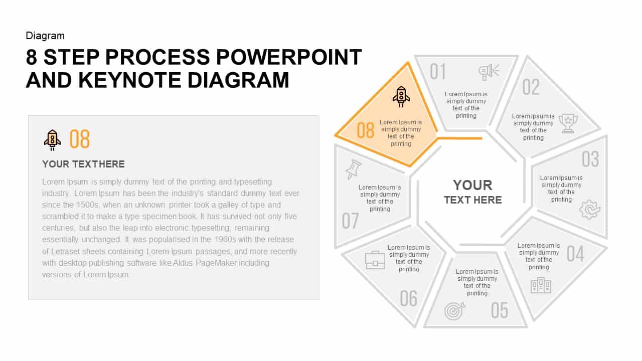 8 Step Process PowerPoint Diagram