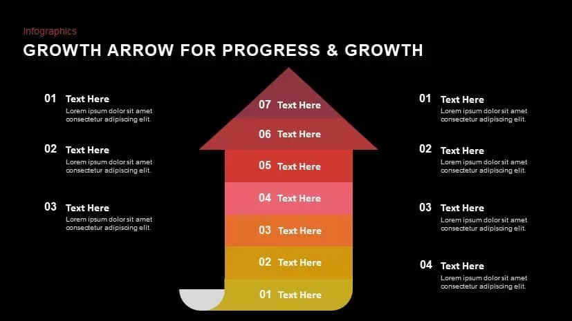 Arrow for progress & growth powerpoint template and keynote