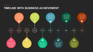 Timeline with business achievement powerpoint template and keynote slide