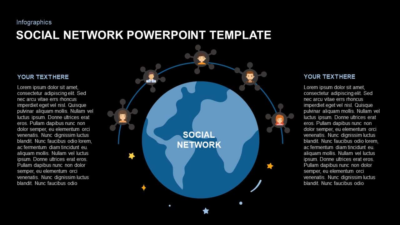 Social network template for PowerPoint and keynote