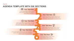 agenda template with six sections powerpoint and keynote slide