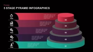 5 Step pyramid diagram template for PowerPoint and Keynote