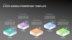 5 step agenda PowerPoint template and keynote