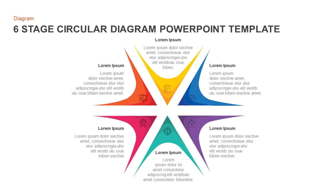 6 Steps Circular Diagram Template for PowerPoint and Keynote