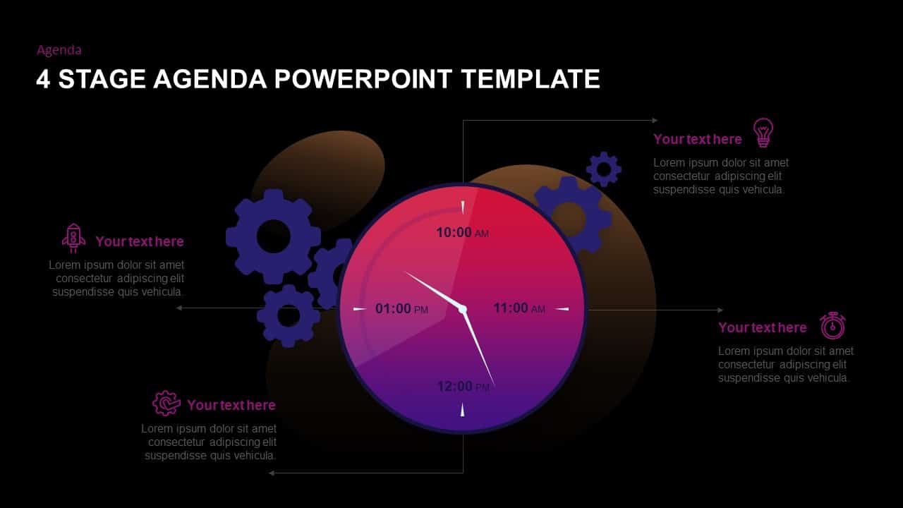 4 Stage Agenda Template for PowerPoint & Keynote