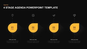 4 steps agenda template for PowerPoint