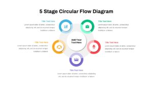 5 Stage Circular Flow Diagram PowerPoint Template