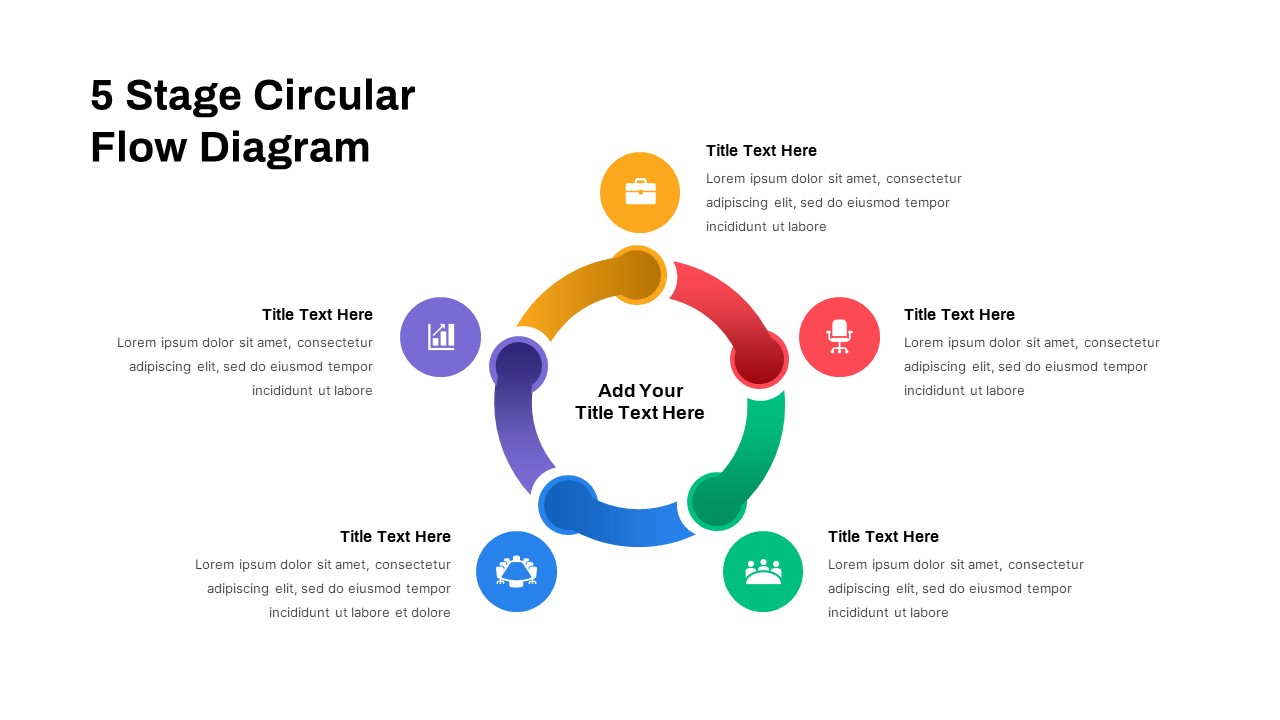 5 Stage Circular Flow Diagram Template