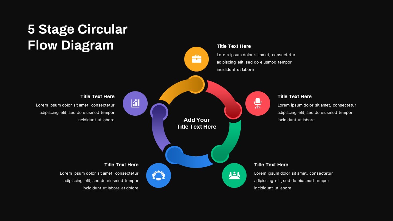 5 Stage Circular Flow Diagram for PowerPoint