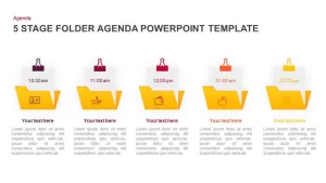 5 step folder agenda powerpoint template