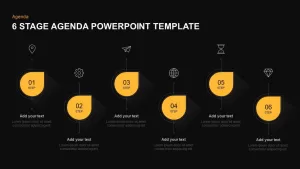 6 steps agenda template for PowerPoint and keynote