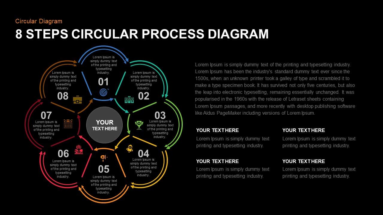 8 Step Circular Process Diagram Template for PowerPoint