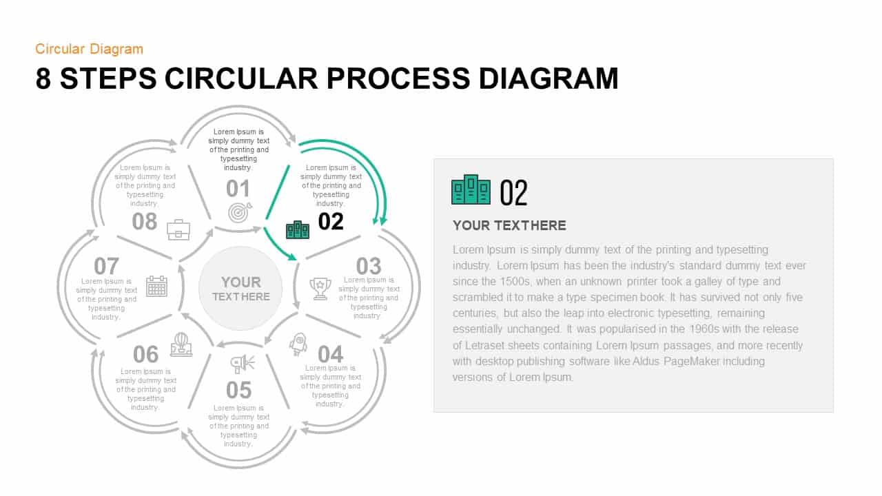 8 Step Circular Process Diagram PowerPoint Template Step 2