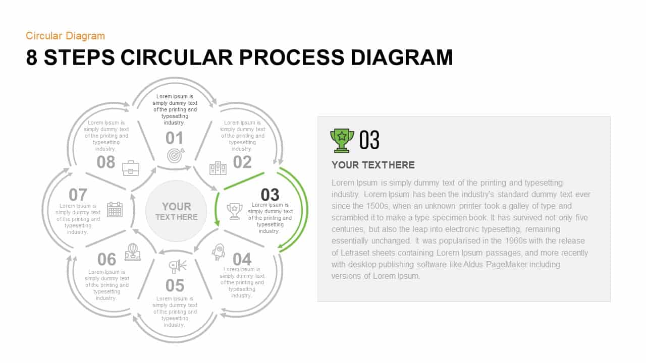 8 Step Circular Process Diagram PowerPoint Template