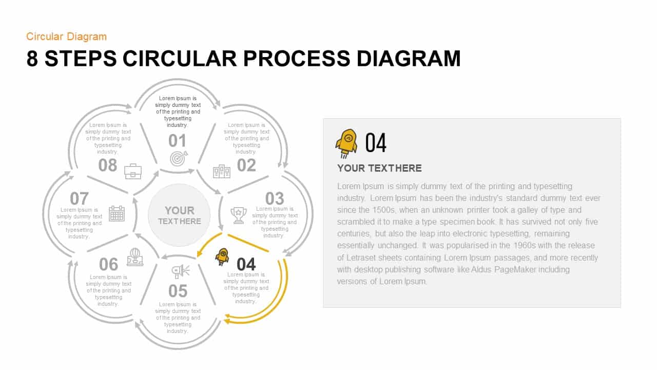 8 Step Circular Process Diagram PowerPoint Template Step 4