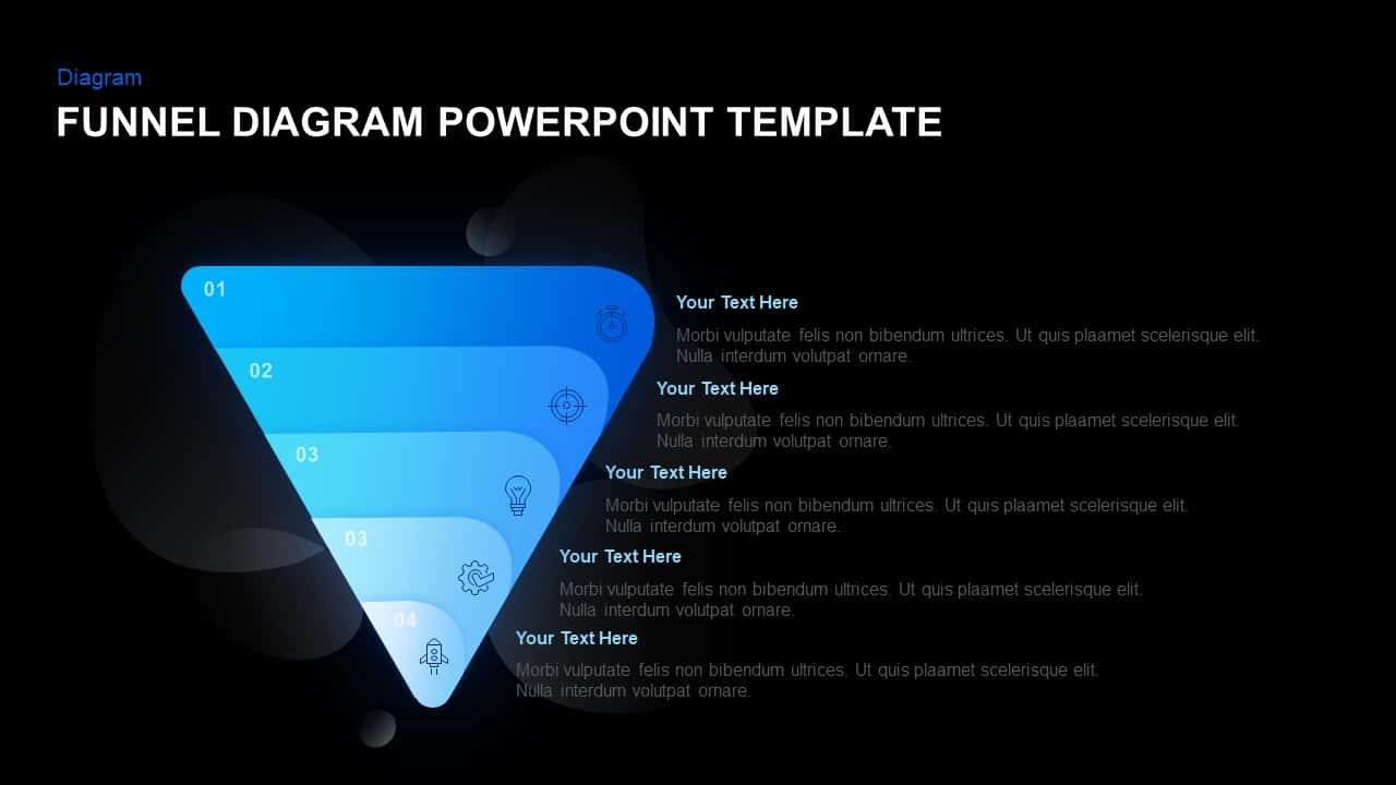 5 Stage Funnel diagram template for PowerPoint