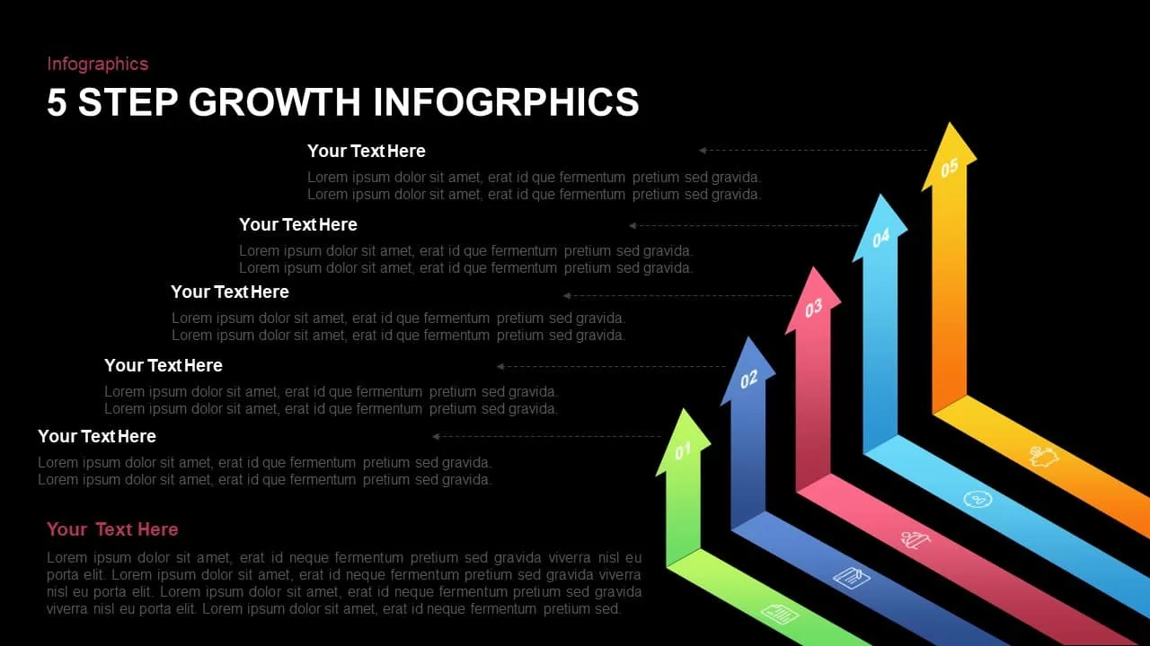 5 Step Growth Infographic PowerPoint Template