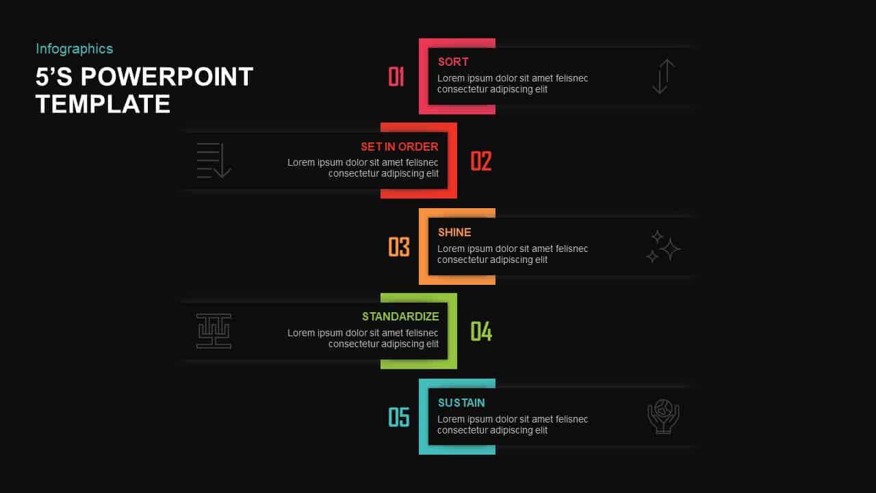 5S Diagram PowerPoint Template