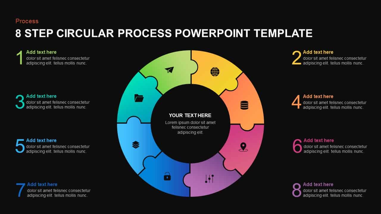 8 step circular process template for PowerPoint