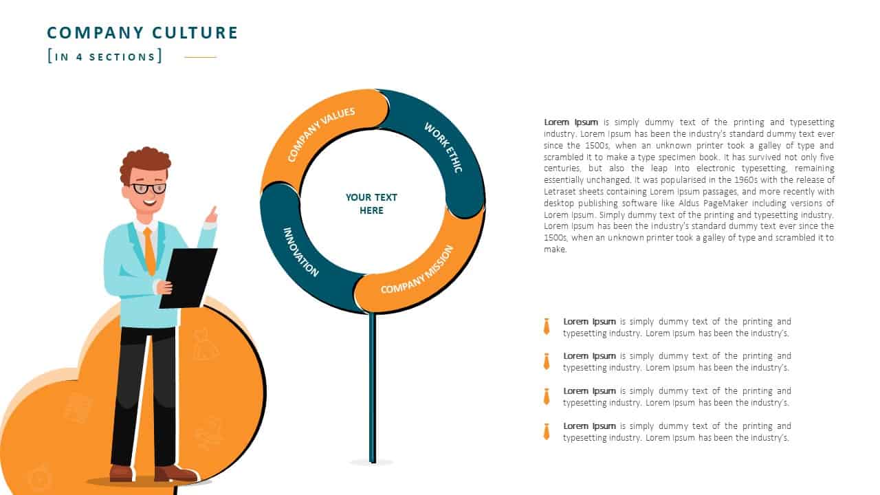 Employee Handbook PowerPoint Template Slide 4 Company Culture 4 Section