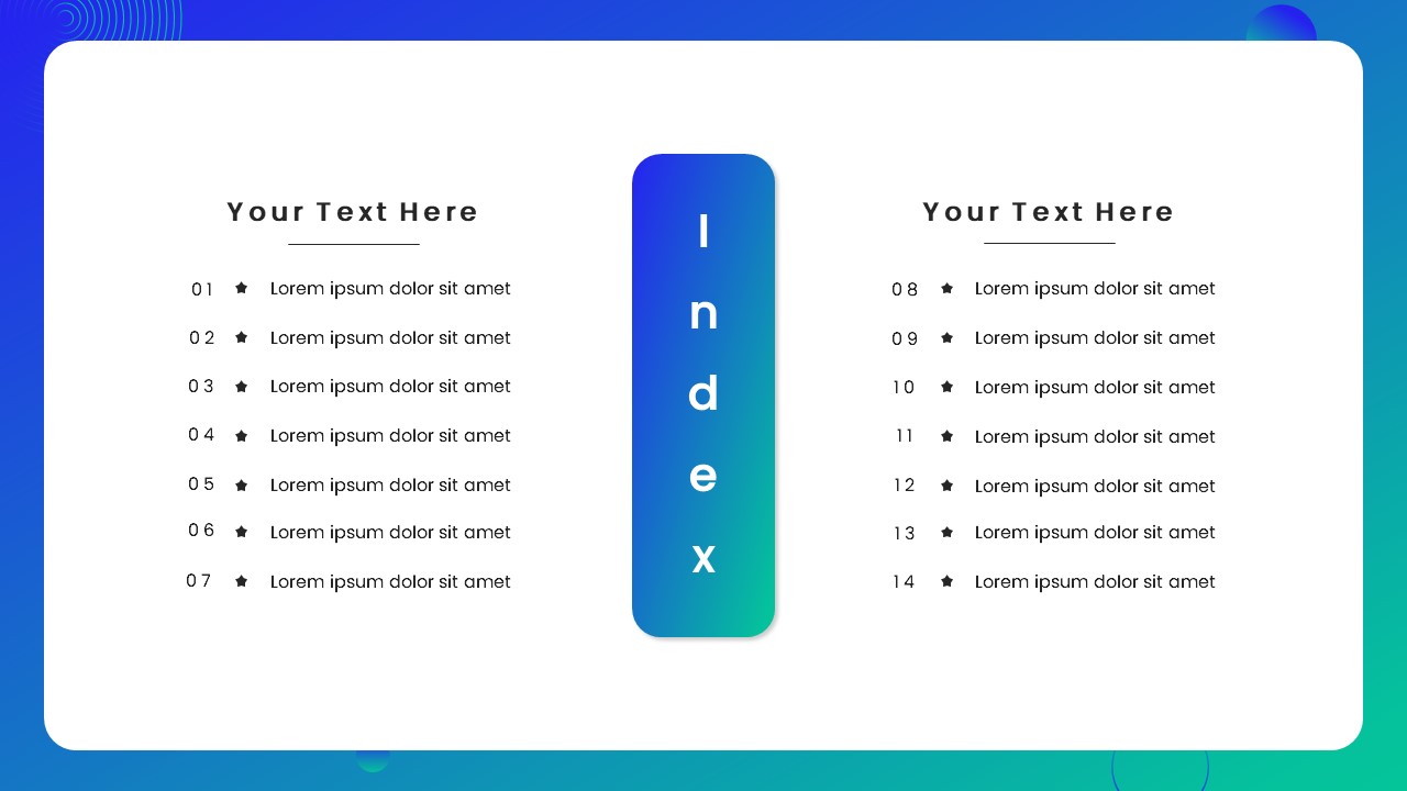 Annual Report PPT Template index