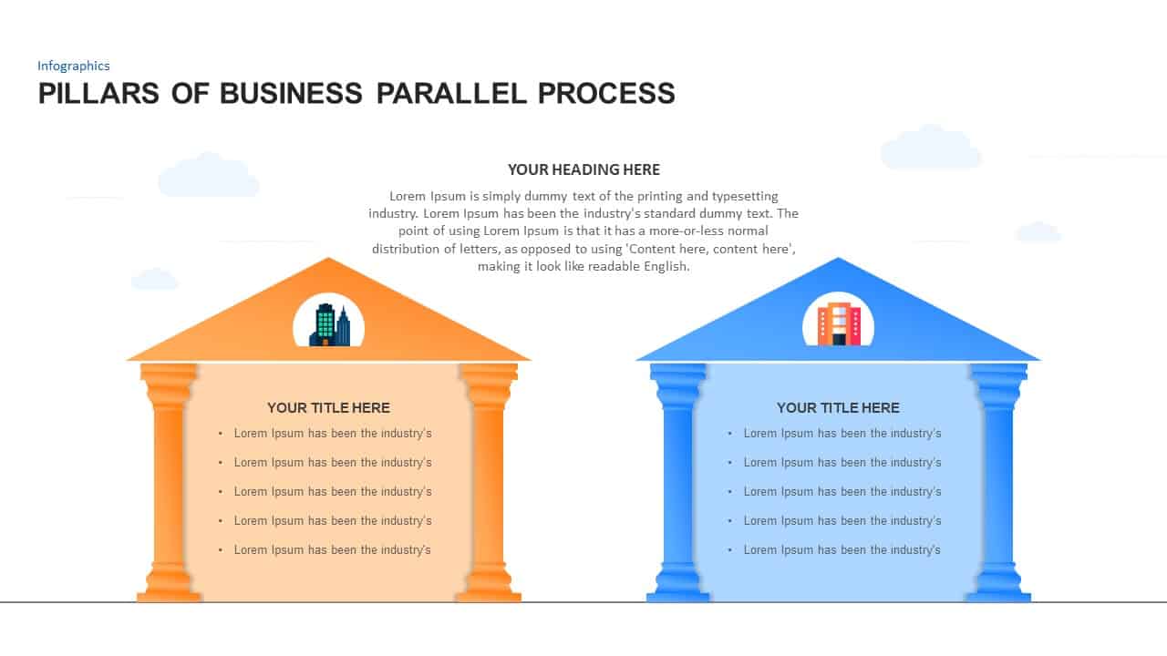 Pillars For Business Parallel Process Powerpoint Template