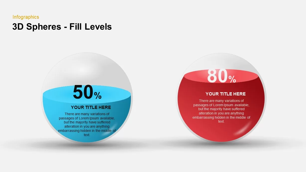 3D Spheres Fill Levels Diagrams PowerPoint Template Designs