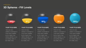 3D Spheres Fill Levels Diagrams PowerPoint Template Designs