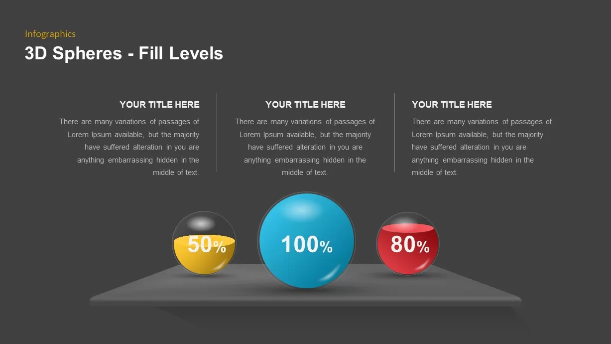 3D Spheres Fill Levels Infographic Template