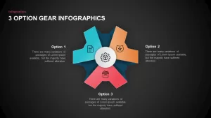 Business Infographic Template 3 Options Gear