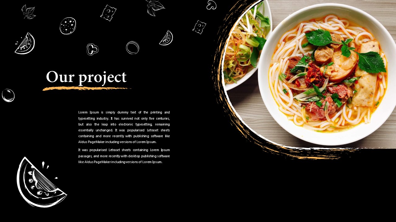 Free Food PowerPoint Template Our Project