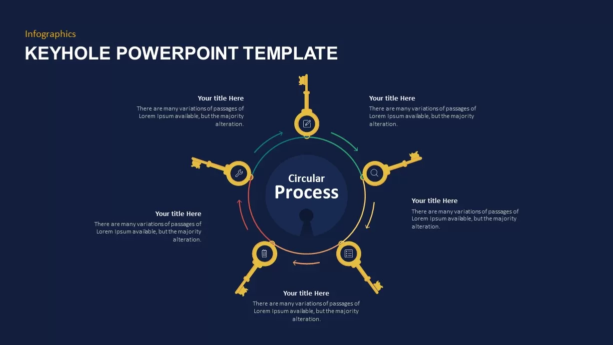 Key and Keyhole Graphic PowerPoint Template