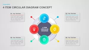 4 Item Circular Diagram Concept PowerPoint Template