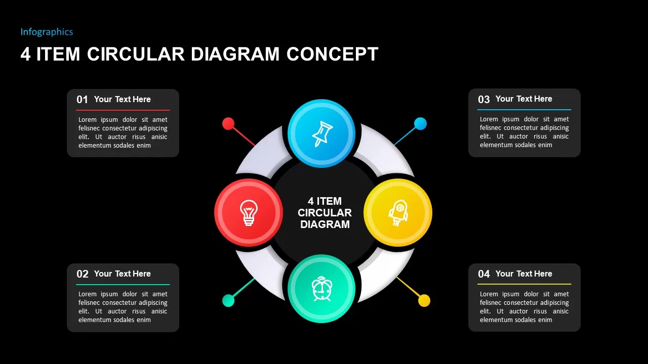 4 Step Circular Diagram Concept PowerPoint Template