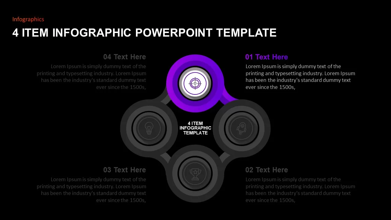 4 step process infographic PowerPoint template