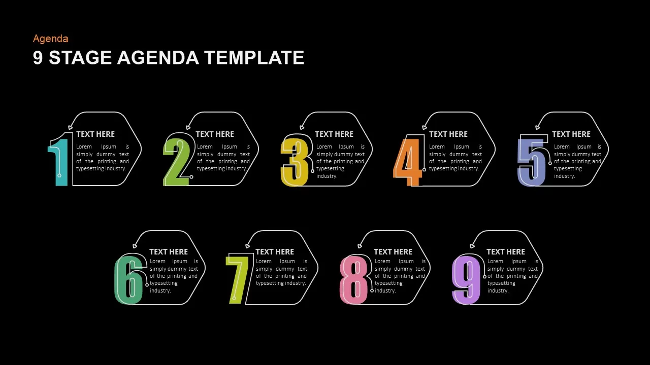 dark theme 9 step agenda template