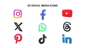 Free 3D Social Media Icons PowerPoint Presentation