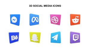 Free 3D Social Media Icons PowerPoint Template 2025