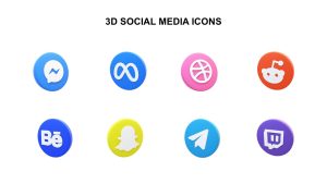 Free 3D Social Media Icons Presentation Template