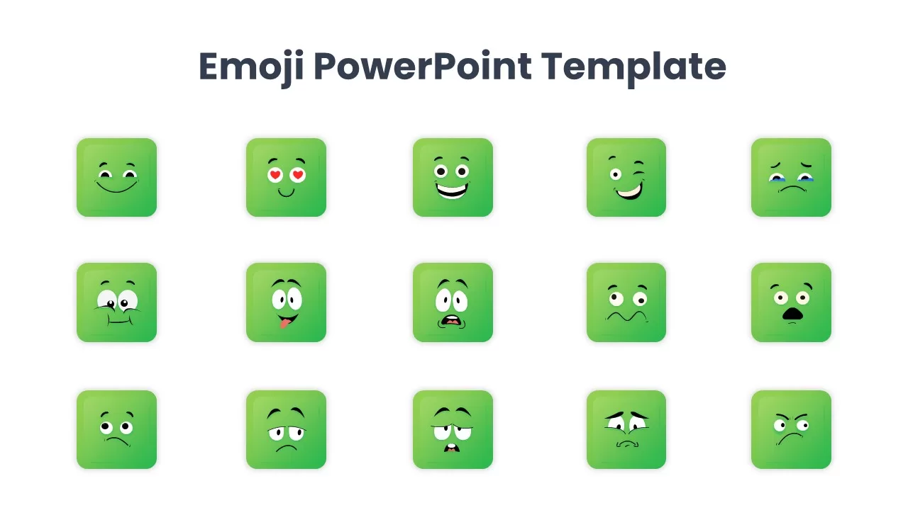 free set of square emoji template for ppt