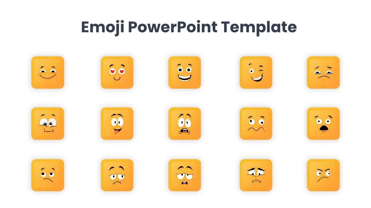 free set of square emoji template for ppt