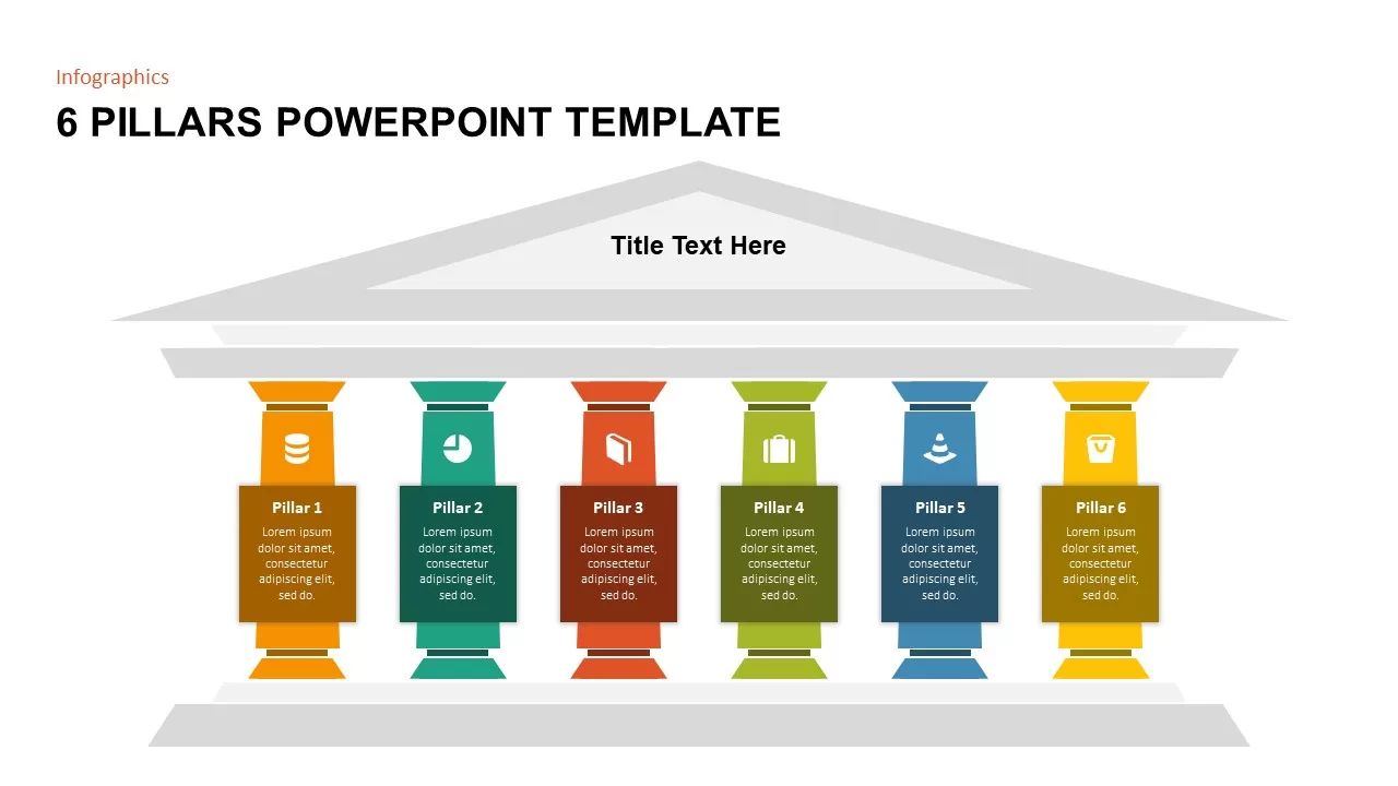 6 pillars powerpoint template