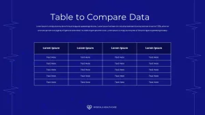 table to compare data