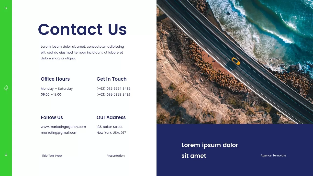 contact us template of marketing agency deck