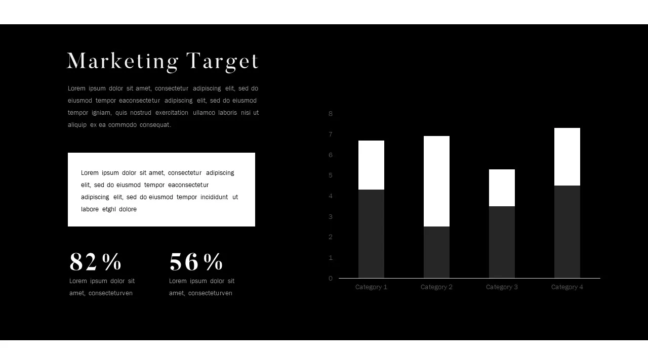 Marketing Target Black and White Business Plan Presentation Template