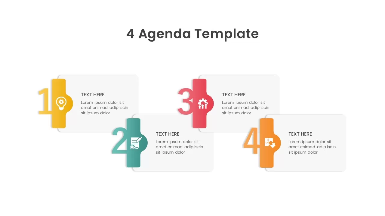 4 step agenda powerpoint infographic template